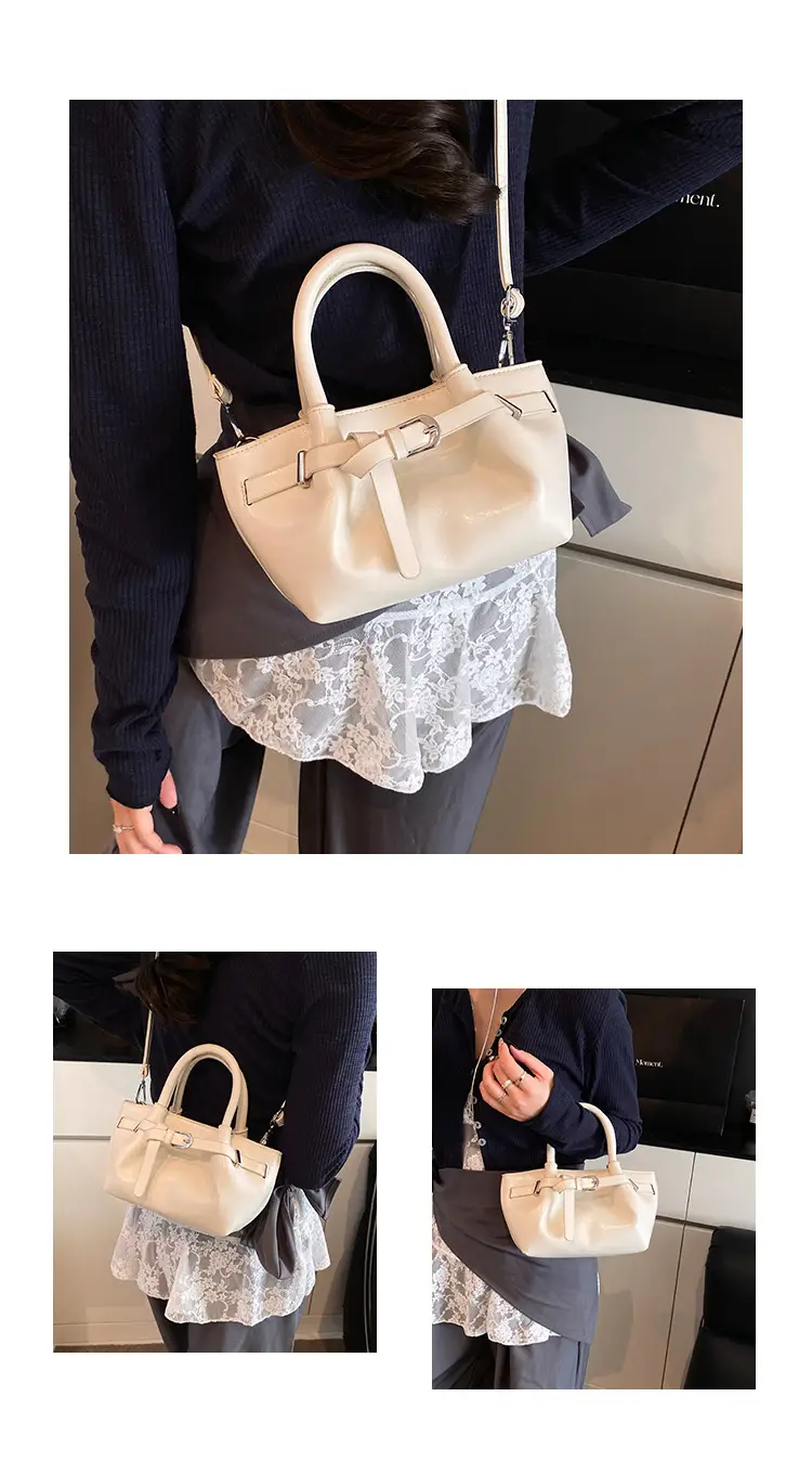 Black Pleated Leather Handbag for Women 2025 — feature 4