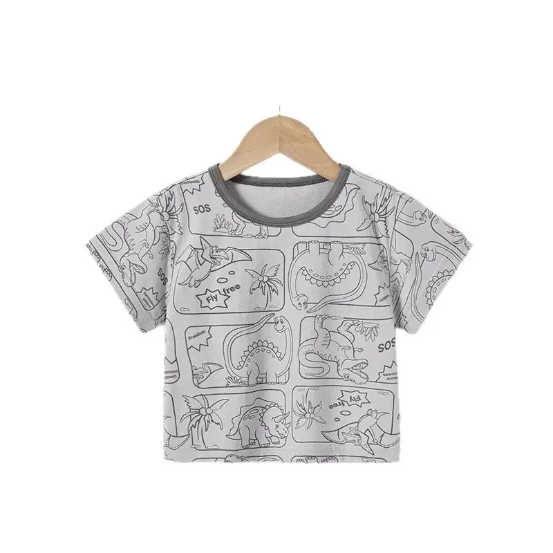 Purple Cartoon Print Boys T-Shirt Summer Wear - Image 8