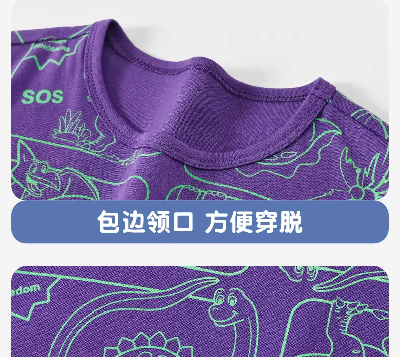 Purple Cartoon Print Boys T-Shirt Summer Wear — feature 18