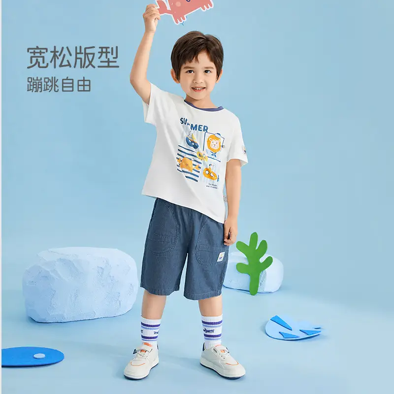 Kids Summer T-Shirt White Graphic Print Boys - Image 7