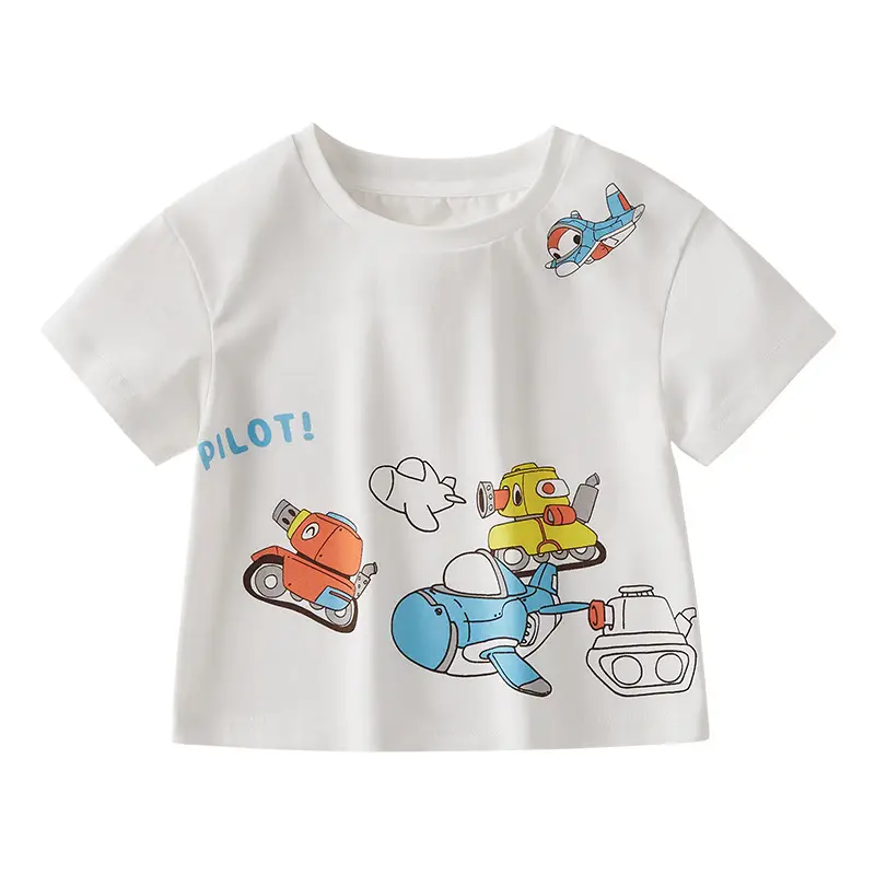 Kids Summer T-Shirt White Graphic Print Boys - Image 9