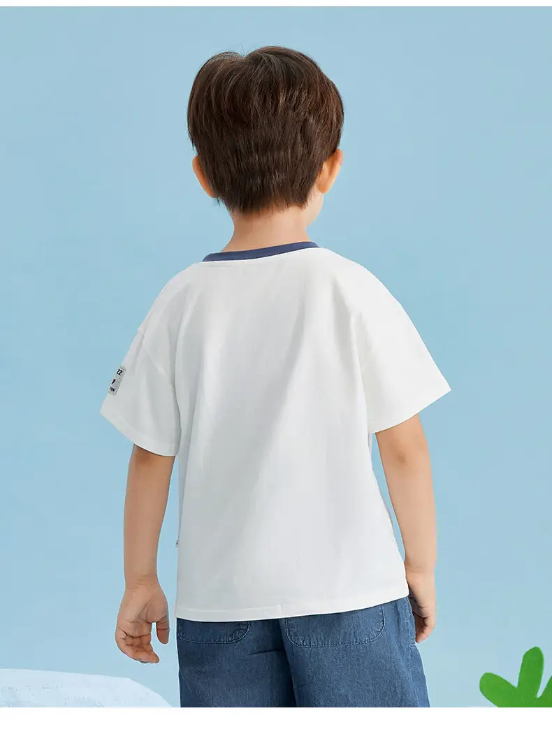 Kids Summer T-Shirt White Graphic Print Boys — feature 11