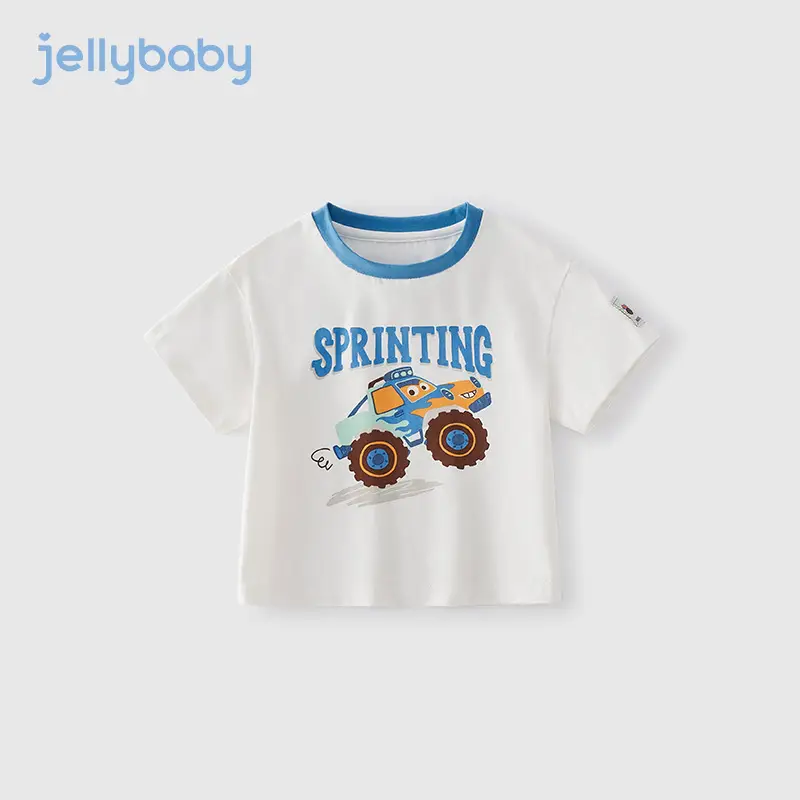 Kids Summer T-Shirt White Graphic Print Boys - Image 4