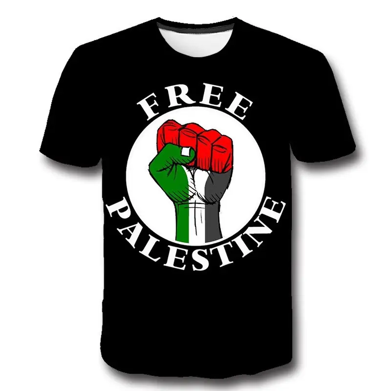 Men 3D Heart T-Shirt Support Palestine - Image 9