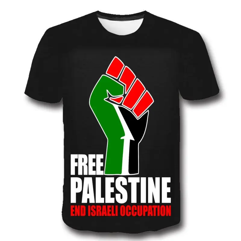 Men 3D Heart T-Shirt Support Palestine - Image 10
