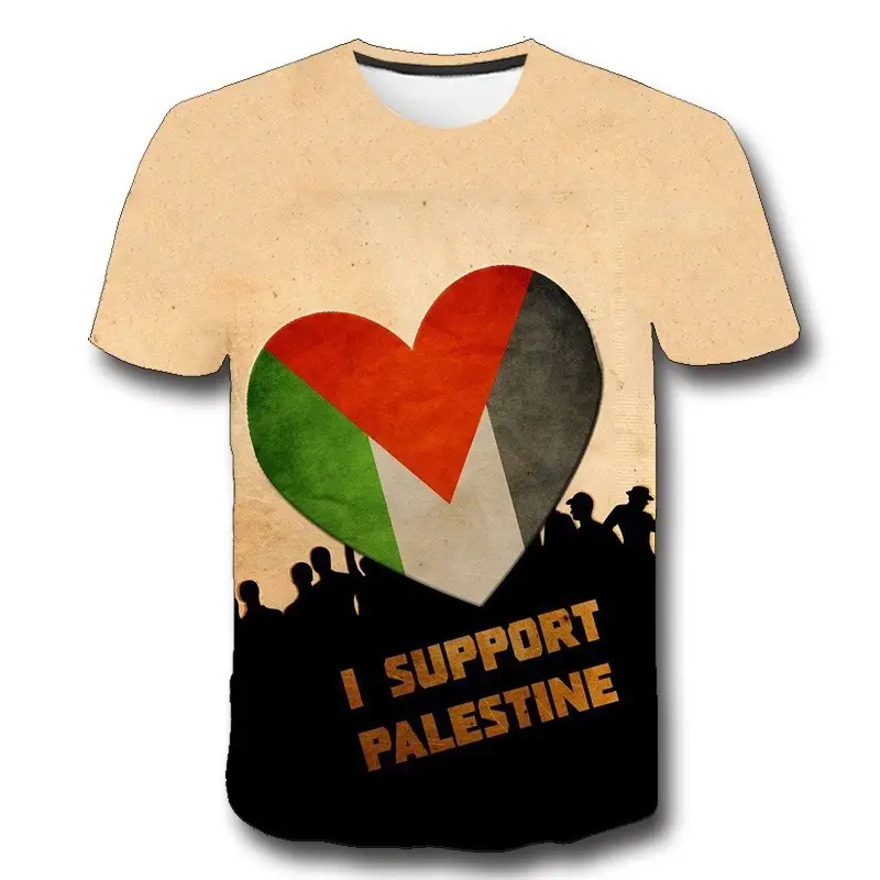 Men 3D Heart T-Shirt Support Palestine - Image 12