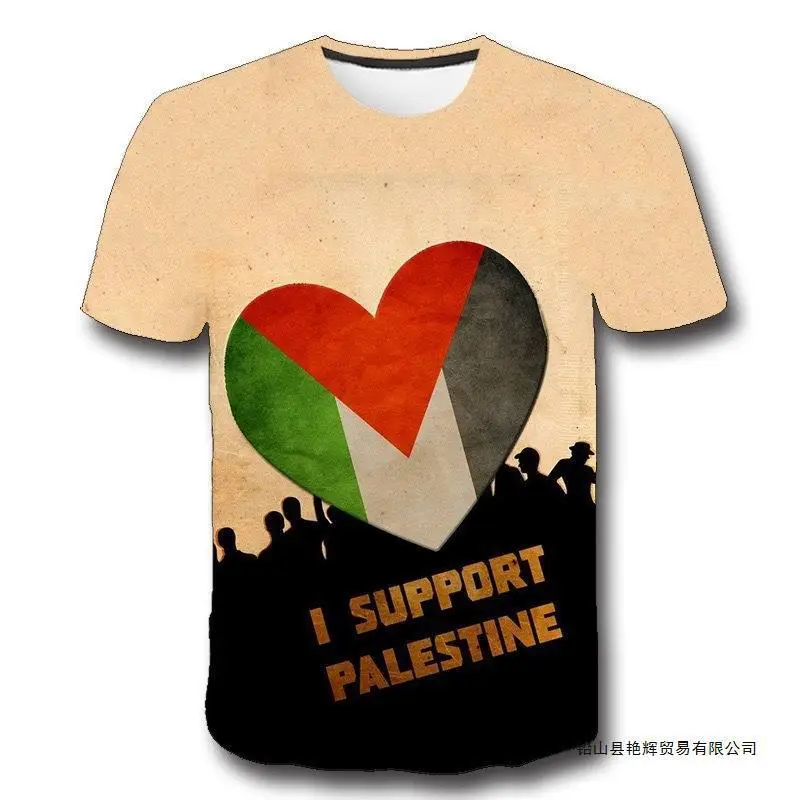 Men 3D Heart T-Shirt Support Palestine — feature 5