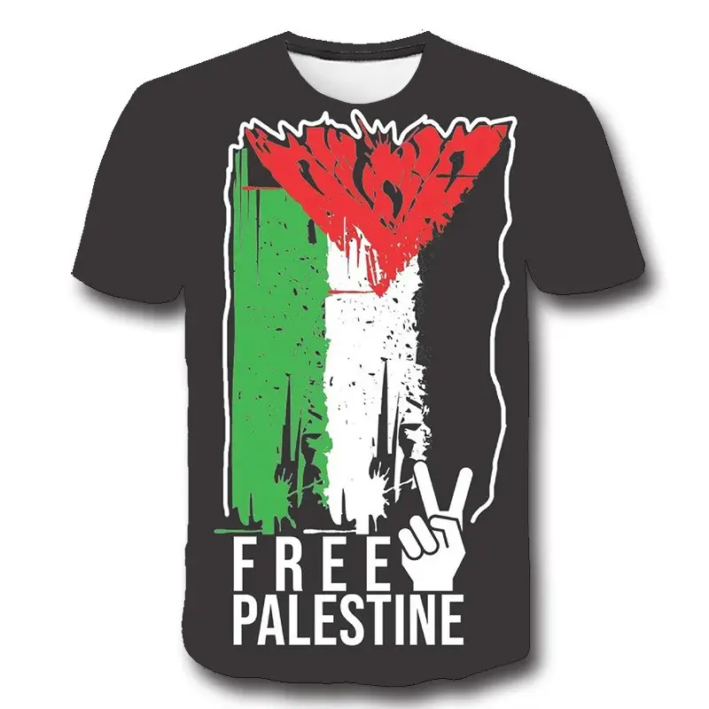 Men 3D Heart T-Shirt Support Palestine - Image 3