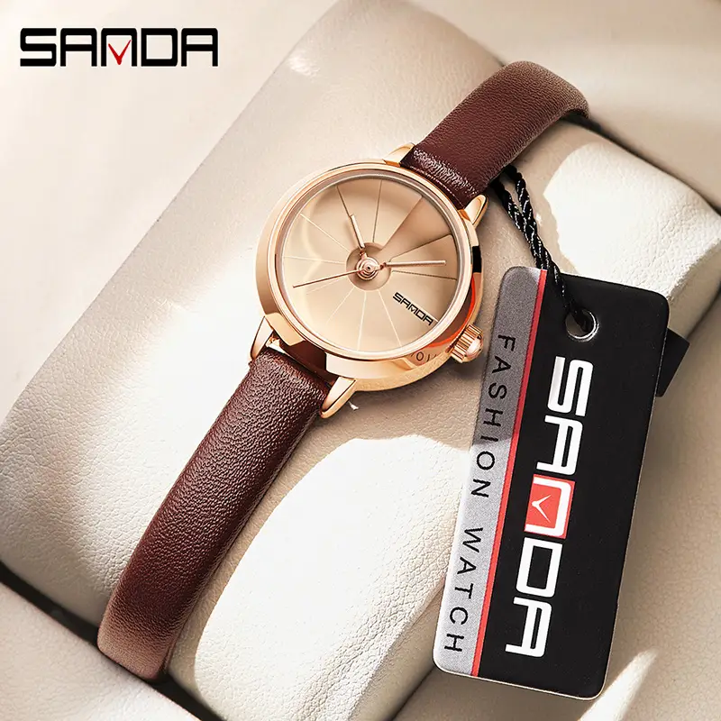 Sanda Women's Rose Gold Quartz Watch with Luxurious Mesh Band - Image 9