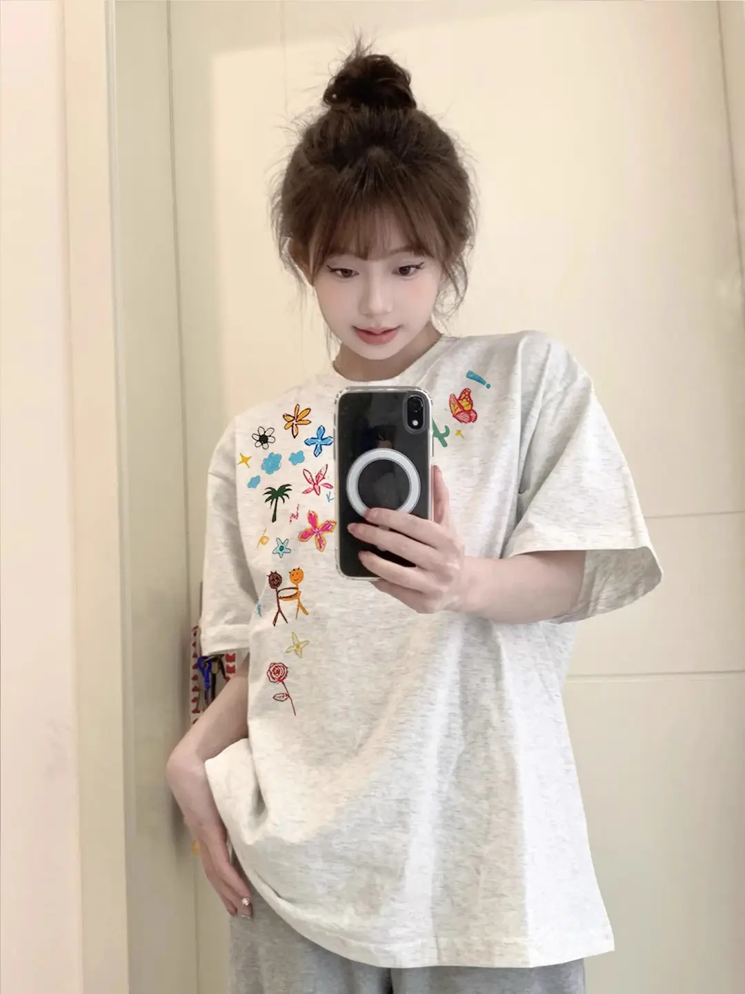 chubby girl Cotton Design Short-sleeved T-shirt Women's 2025 New Summer American Style High Street Half-sleeved Loose Chic Top