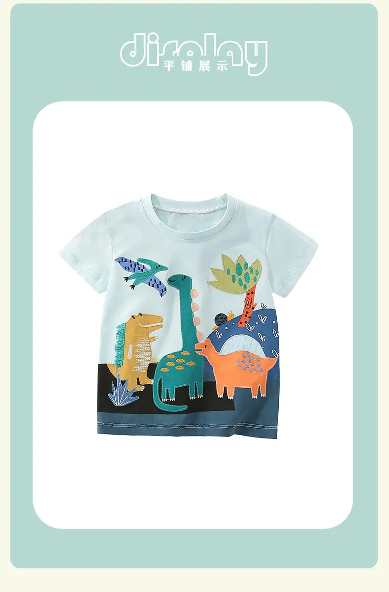 Kids Cartoon T-Shirt White Summer Cotton Round Neck — feature 11