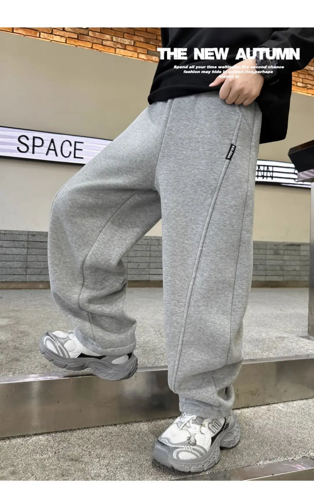 Boys' Winter Fleece-lined Pants One-piece Fleece Autumn and Winter 2024 New Children's Sports Pants Large Children's Thin Fleece Sweatpants — feature 19