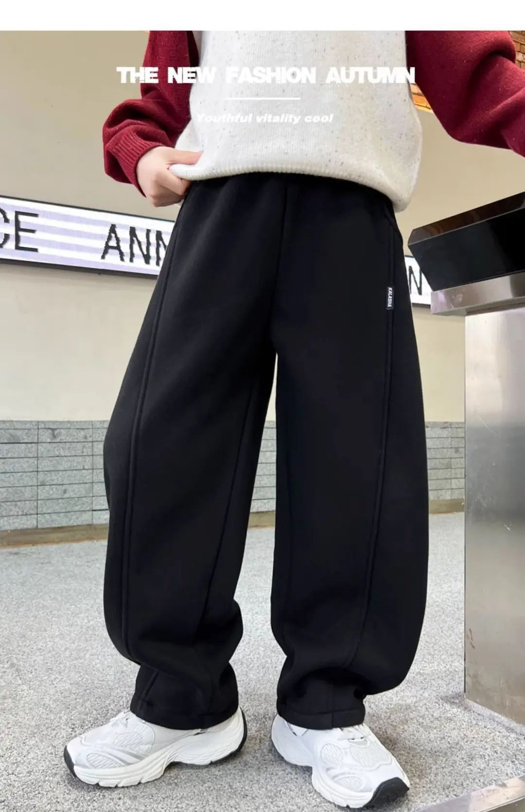 Boys' Winter Fleece-lined Pants One-piece Fleece Autumn and Winter 2024 New Children's Sports Pants Large Children's Thin Fleece Sweatpants — feature 26