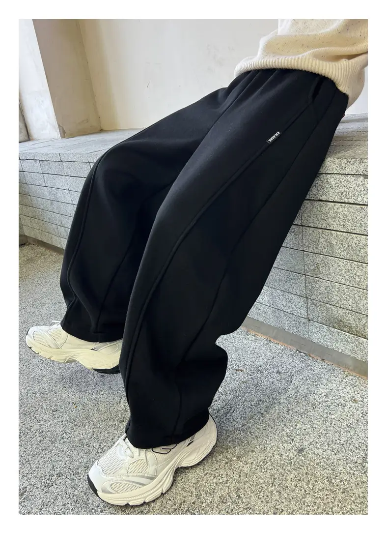 Boys' Winter Fleece-lined Pants One-piece Fleece Autumn and Winter 2024 New Children's Sports Pants Large Children's Thin Fleece Sweatpants — feature 28