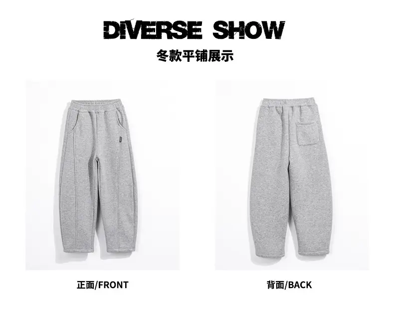 Boys' Winter Fleece-lined Pants One-piece Fleece Autumn and Winter 2024 New Children's Sports Pants Large Children's Thin Fleece Sweatpants — feature 6
