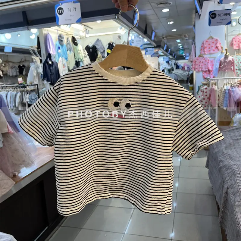 Boys White Short Sleeve T-Shirt Korean Style — feature 3