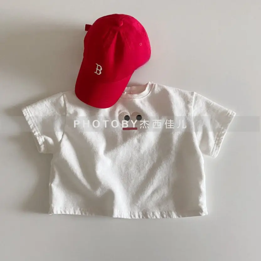 Boys White Short Sleeve T-Shirt Korean Style — feature 7