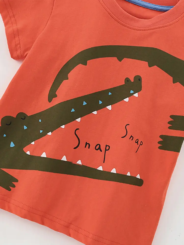 Malwee Boys Snap T-Shirt Orange 2-Piece Set