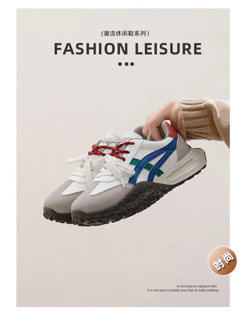 Cross-Border Women's Shoes, New Spring Models, Thick-Soled Height-Increasing German Training Shoes, Retro Casual Color-Blocking Shoes with Butterfly Bows, A-Gan Shoes — feature 20