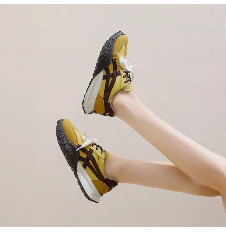 Cross-Border Women's Shoes, New Spring Models, Thick-Soled Height-Increasing German Training Shoes, Retro Casual Color-Blocking Shoes with Butterfly Bows, A-Gan Shoes — feature 29