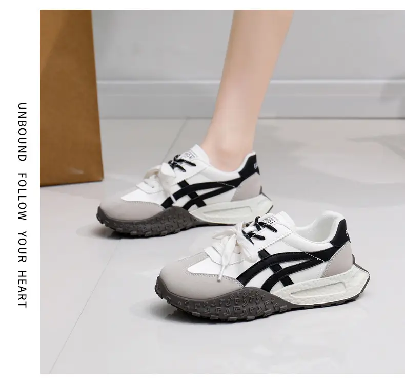 Cross-Border Women's Shoes, New Spring Models, Thick-Soled Height-Increasing German Training Shoes, Retro Casual Color-Blocking Shoes with Butterfly Bows, A-Gan Shoes — feature 31