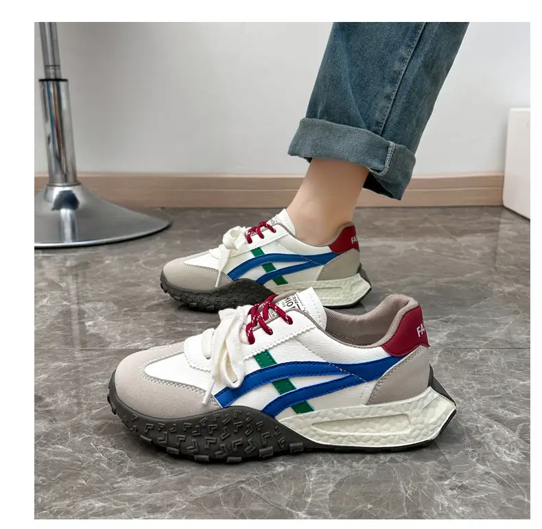 Cross-Border Women's Shoes, New Spring Models, Thick-Soled Height-Increasing German Training Shoes, Retro Casual Color-Blocking Shoes with Butterfly Bows, A-Gan Shoes — feature 34