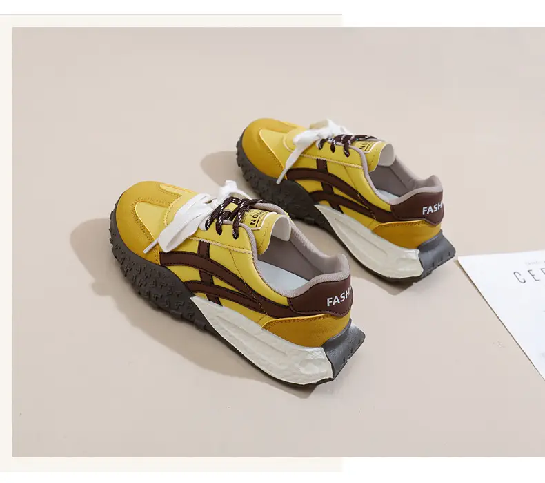 Cross-Border Women's Shoes, New Spring Models, Thick-Soled Height-Increasing German Training Shoes, Retro Casual Color-Blocking Shoes with Butterfly Bows, A-Gan Shoes — feature 37