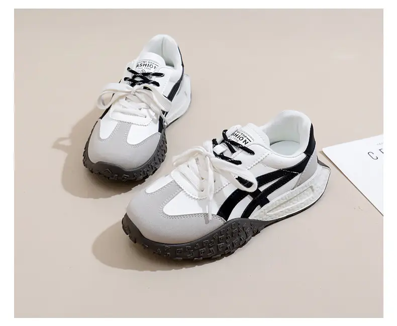 Cross-Border Women's Shoes, New Spring Models, Thick-Soled Height-Increasing German Training Shoes, Retro Casual Color-Blocking Shoes with Butterfly Bows, A-Gan Shoes — feature 39