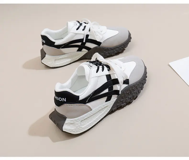 Cross-Border Women's Shoes, New Spring Models, Thick-Soled Height-Increasing German Training Shoes, Retro Casual Color-Blocking Shoes with Butterfly Bows, A-Gan Shoes — feature 40