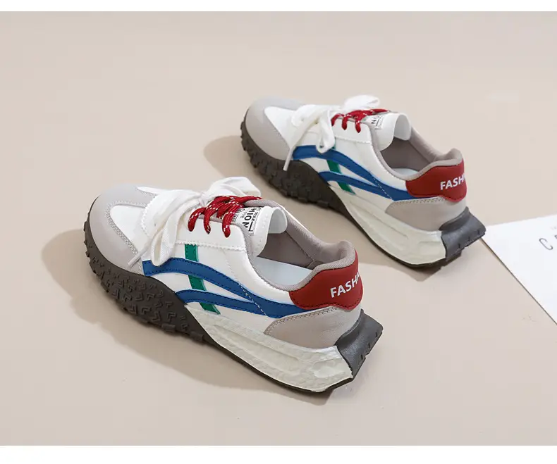 Cross-Border Women's Shoes, New Spring Models, Thick-Soled Height-Increasing German Training Shoes, Retro Casual Color-Blocking Shoes with Butterfly Bows, A-Gan Shoes — feature 43