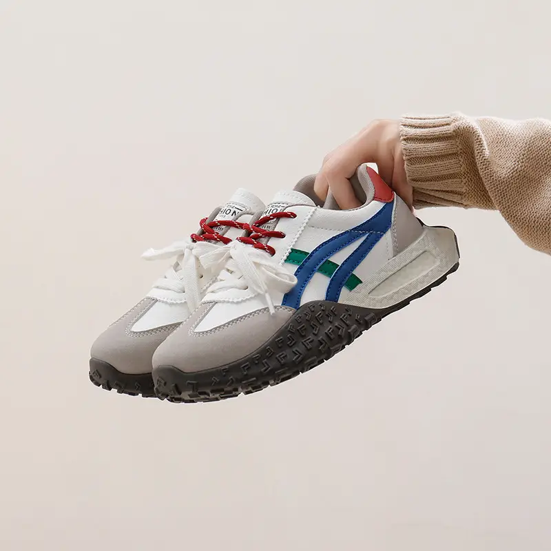 Cross-Border Women's Shoes, New Spring Models, Thick-Soled Height-Increasing German Training Shoes, Retro Casual Color-Blocking Shoes with Butterfly Bows, A-Gan Shoes - Image 2