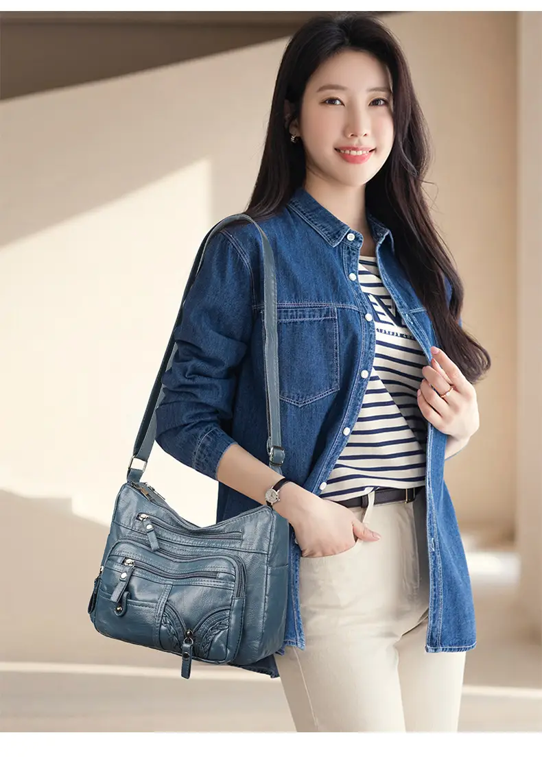 Brown PU Leather Crossbody Bag for Women Large Capacity — feature 20