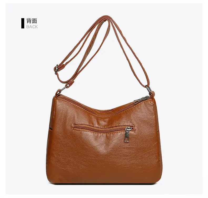 Brown PU Leather Crossbody Bag for Women Large Capacity — feature 24
