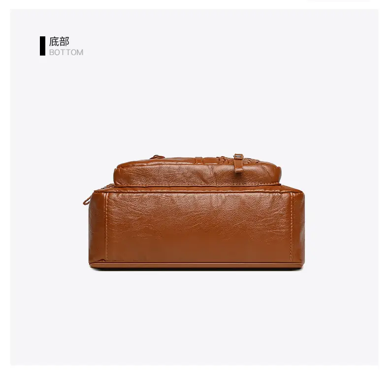 Brown PU Leather Crossbody Bag for Women Large Capacity — feature 25