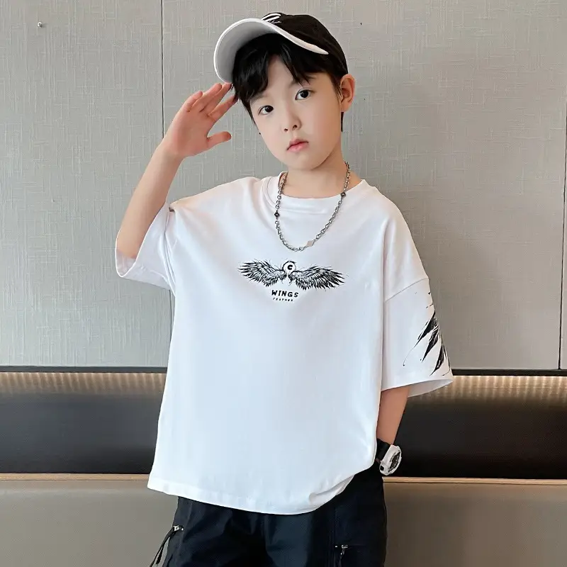 Kids Black Wings T-Shirt Short Sleeve Boys Summer Wear — feature 19