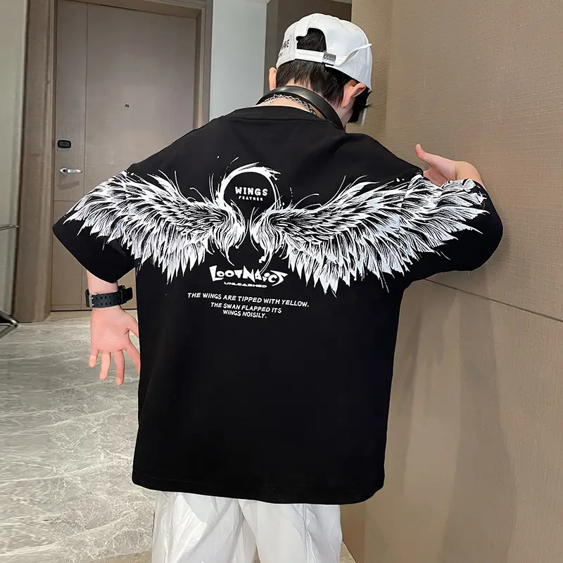 Kids Black Wings T-Shirt Short Sleeve Boys Summer Wear — feature 2