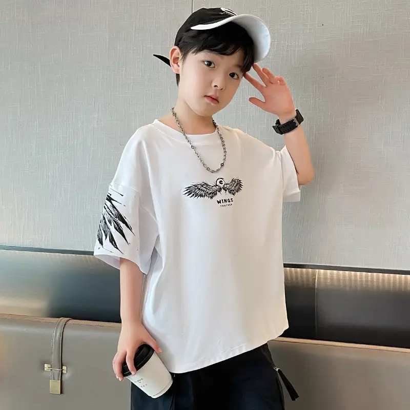 Kids Black Wings T-Shirt Short Sleeve Boys Summer Wear — feature 21