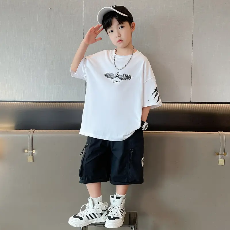 Kids Black Wings T-Shirt Short Sleeve Boys Summer Wear — feature 23