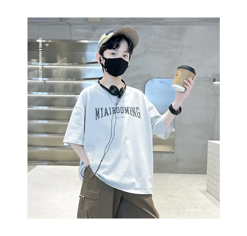 Summer Zhongda Boys T-shirt Light Blue Short Sleeve — feature 21