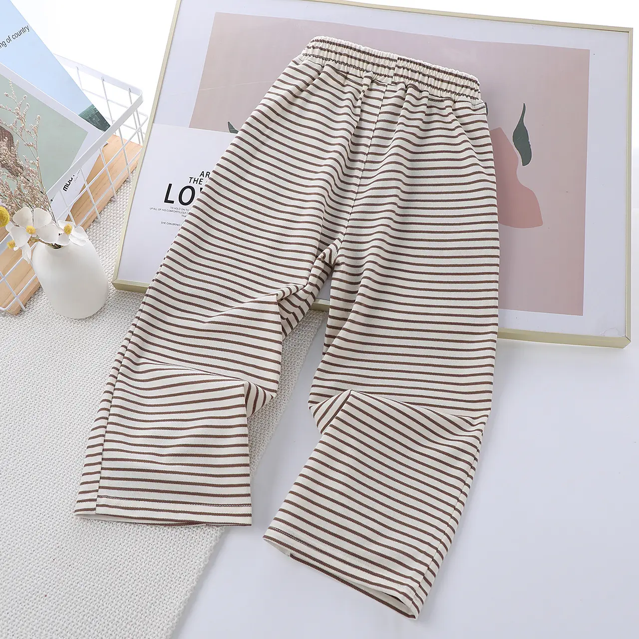 Children's Striped Wide Leg Pants 2025 Summer Cotton — feature 6