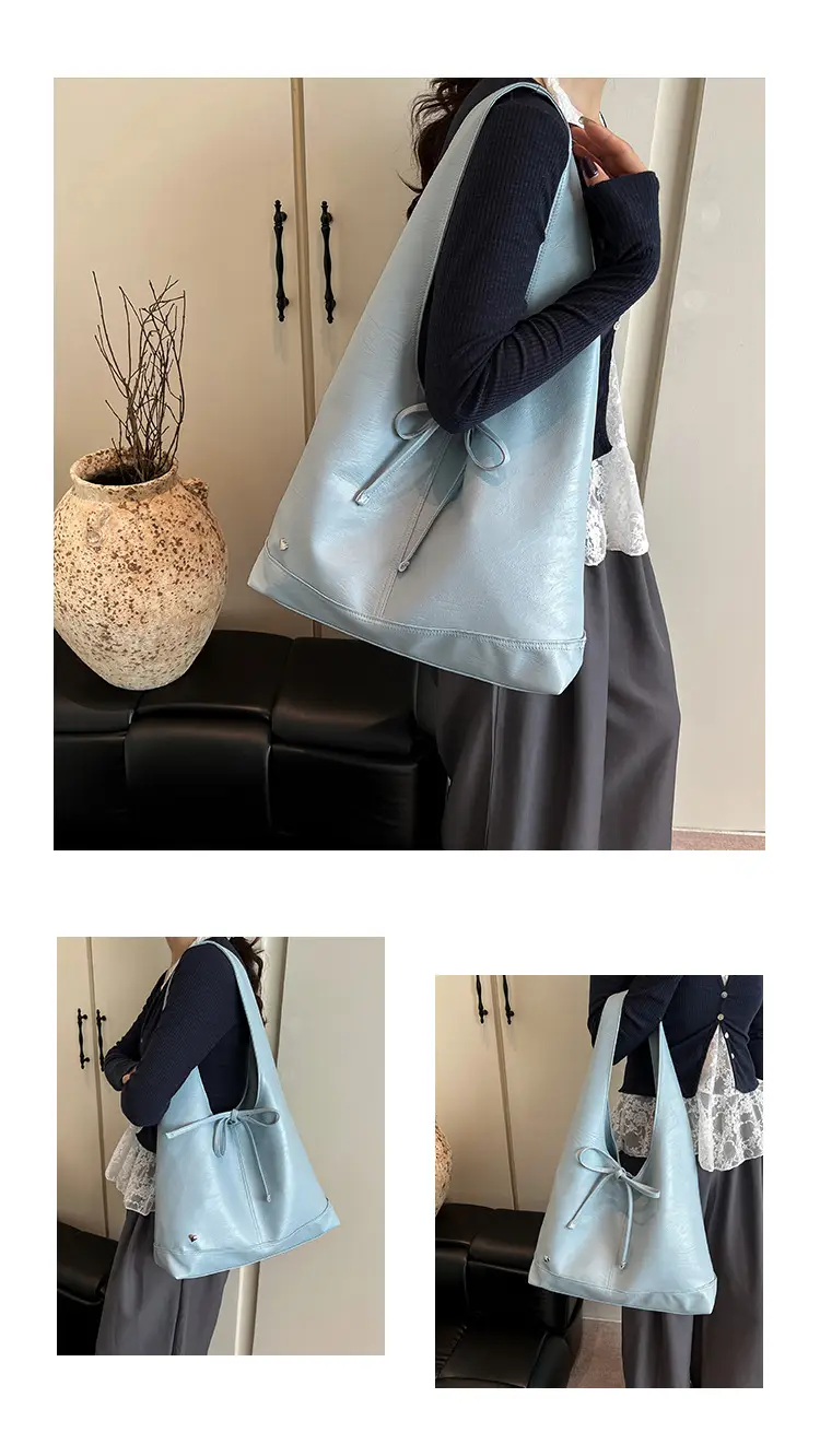 Light Blue Lazy Wind Women's Shoulder Tote Bag — feature 9