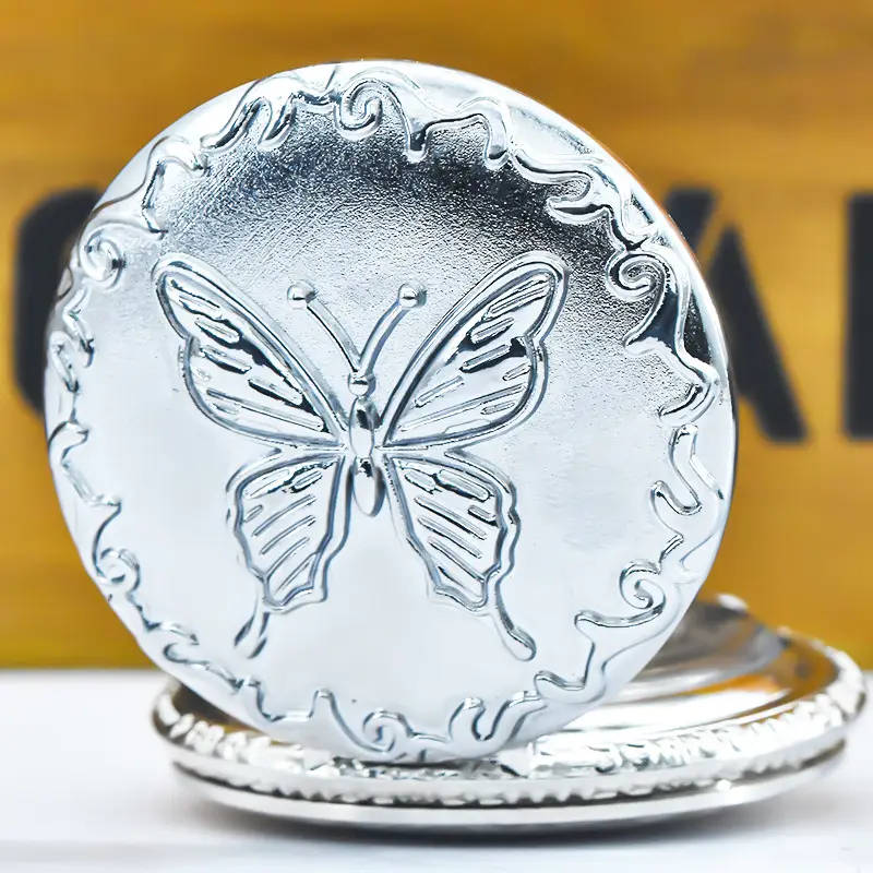 Vintage Silver Quartz Pocket Watch for Women
