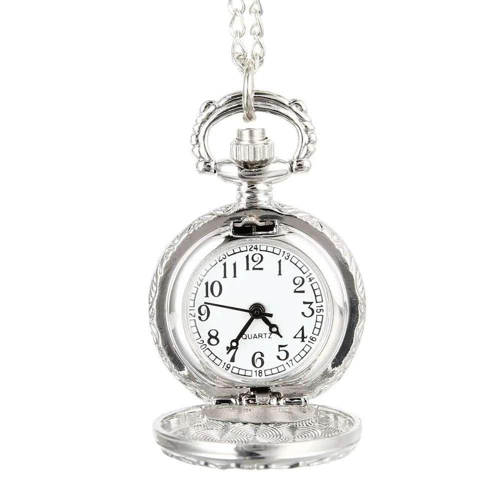 Vintage Silver Quartz Pocket Watch for Women