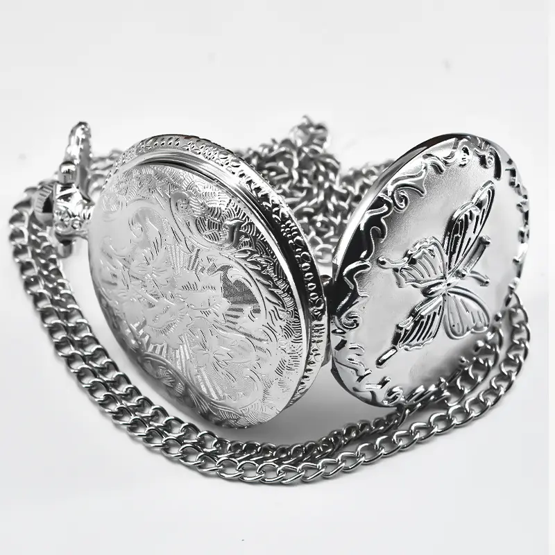 Vintage Silver Quartz Pocket Watch for Women — feature 4