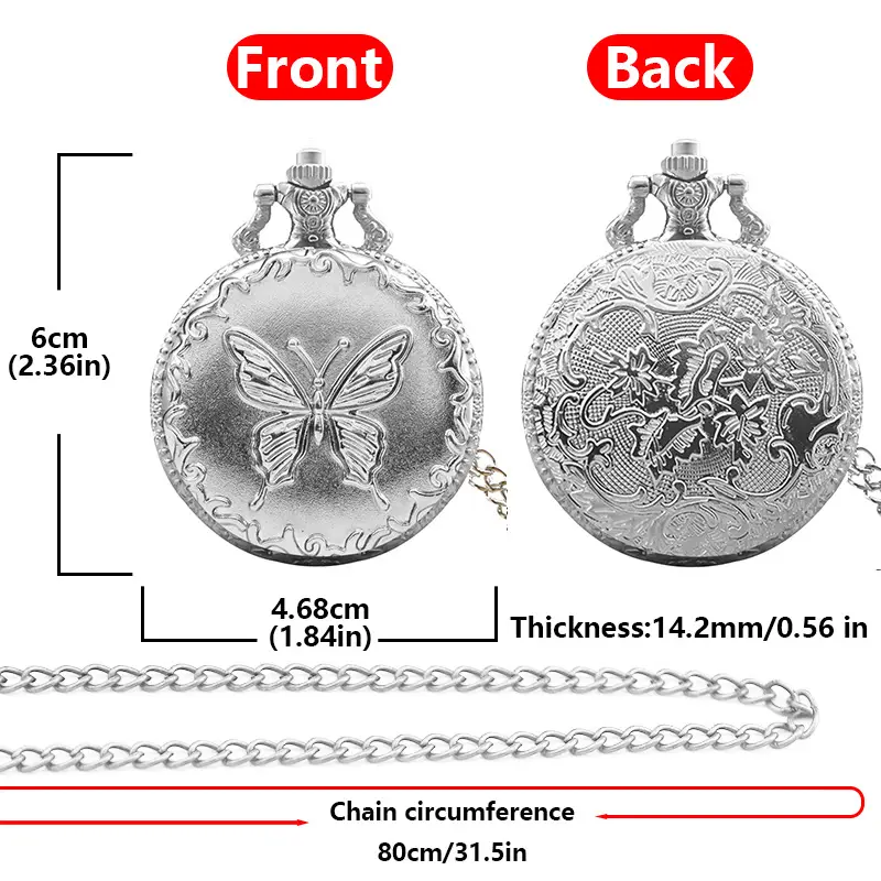 Vintage Silver Quartz Pocket Watch for Women — feature 5