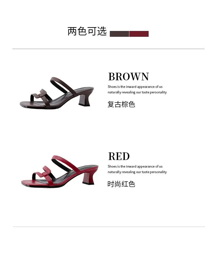 Vintage Red Chunky Heel Sandals for Women 2025 — feature 2
