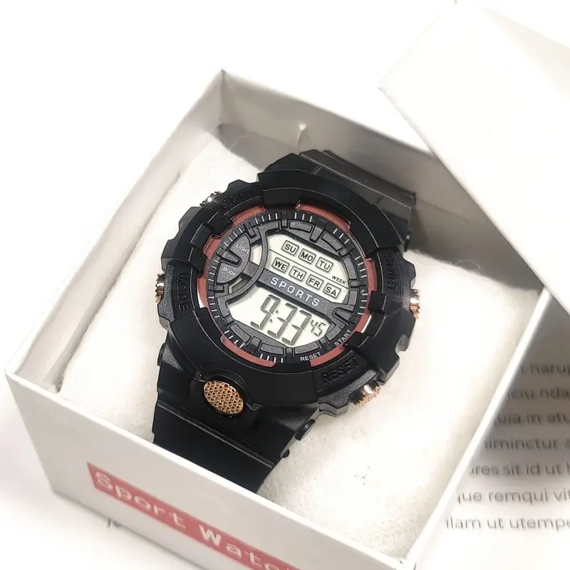 Green Digital Sport Watch for Kids Teens Multi-Function