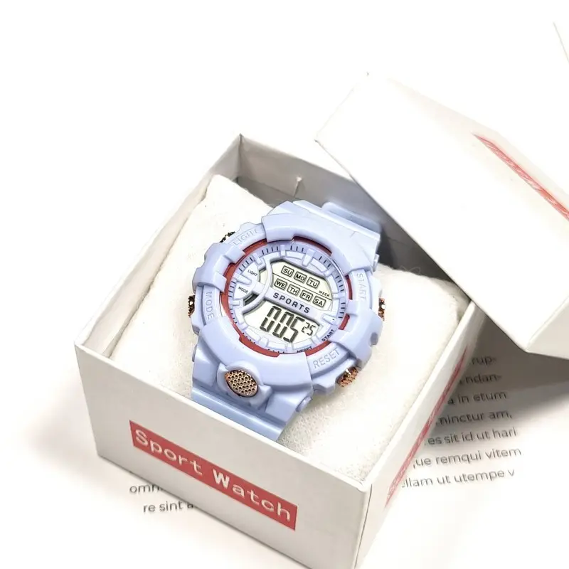 Green Digital Sport Watch for Kids Teens Multi-Function