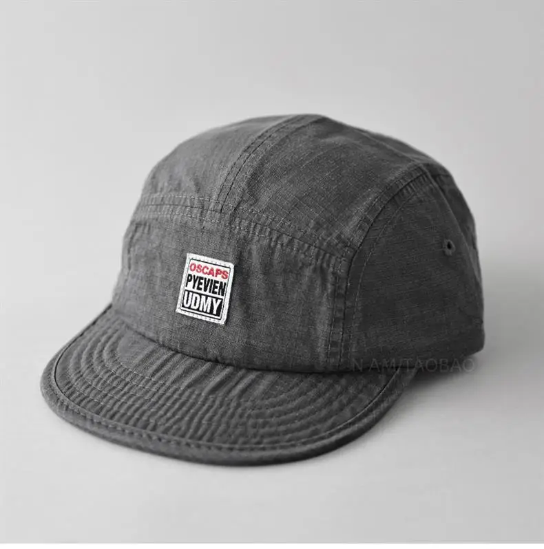 Men's Grey Duck Tongue Cap with Label — feature 2