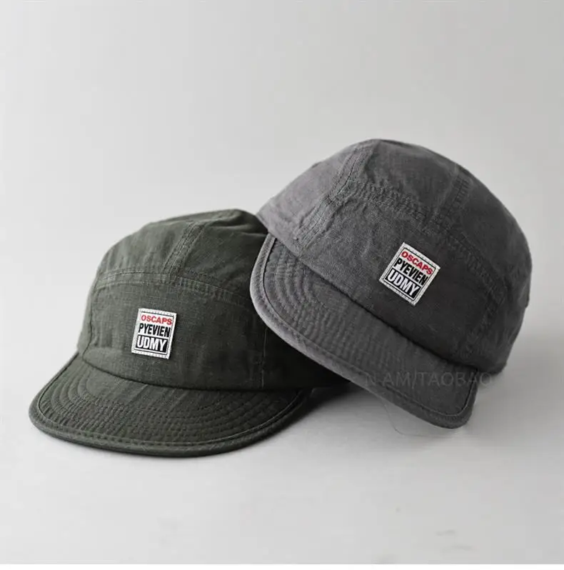 Men's Grey Duck Tongue Cap with Label — feature 8